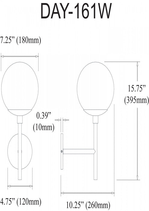 Applique murale Dayana de Dainolite à éclairage vers le haut, en verre blanc, avec fini laiton vieilli et 1 ampoule