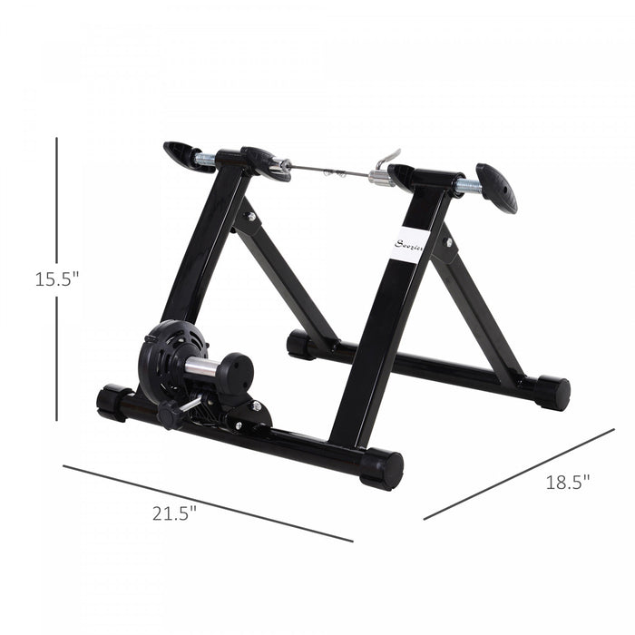 Soozier Velo Interieur Pliable Magnetique Entraineur D'exercice Convertisseur Velo Support D'entrainement A Domicile Entrainement En Acier (noir)