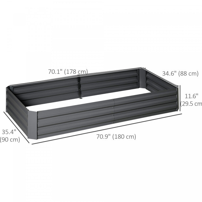 Outsunny Lit de jardin sureleve avec 2 cages a tomates en treillis, gris