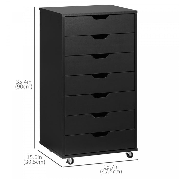 Vinsetto Classeur Vertical A 7 Tiroirs Armoire De Rangement De Bureau