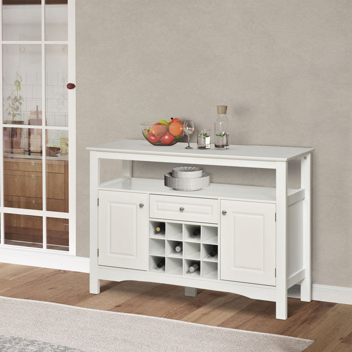HOMCOM Buffet avec Tiroir et Rangement pour Bouteilles de Vin
