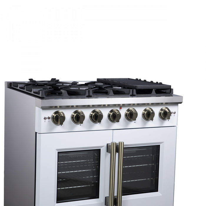 Cuisiniere a gaz blanche Capriasca 36 pouces, 5,36 pi³ – FFSGS6460-36WHT