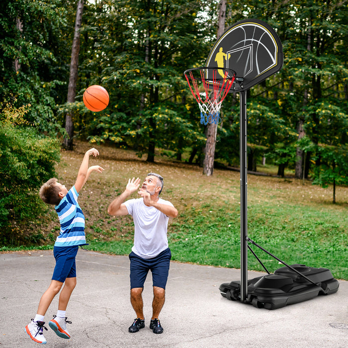 Panier De Basket-ball Portable, Reglable De 130 A 305 Cm, Roues Et Base Rechargeable, Resistant Aux Intemperies, Pour Jouer En Interieur Et En Exterieur, Pour Enfants, Adolescents Et Adultes