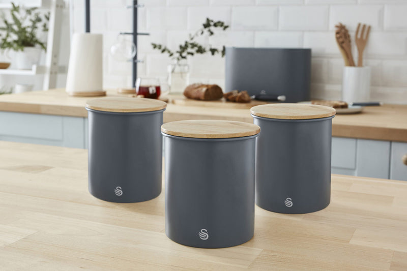 Boîtes grises Swan de style nordique - ensemble de 3