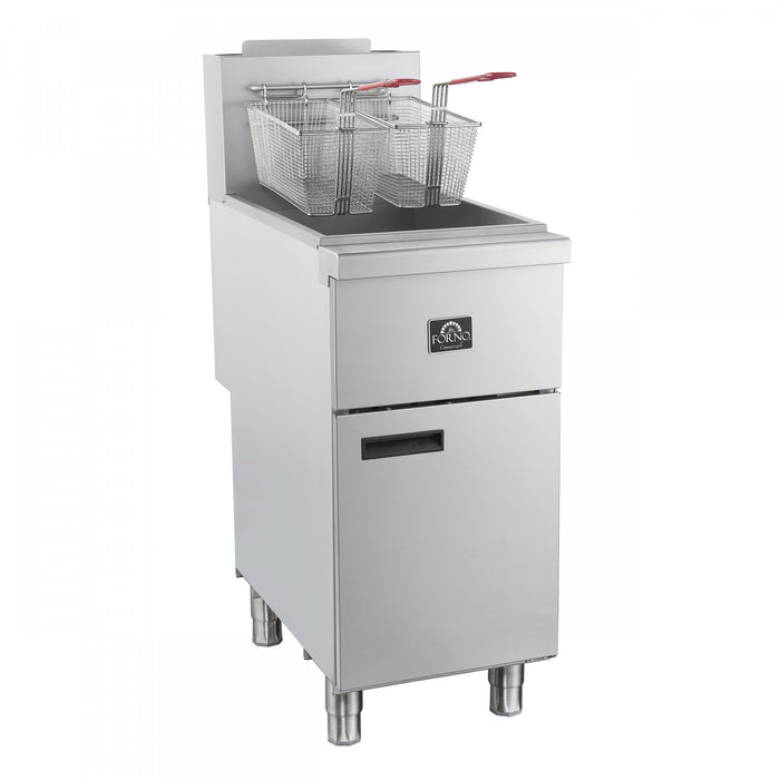 Friteuse au gaz naturel Commerciale, 3 bruleurs (90 000 BTU), capacite d'huile de 40 lb – FCMGF0048