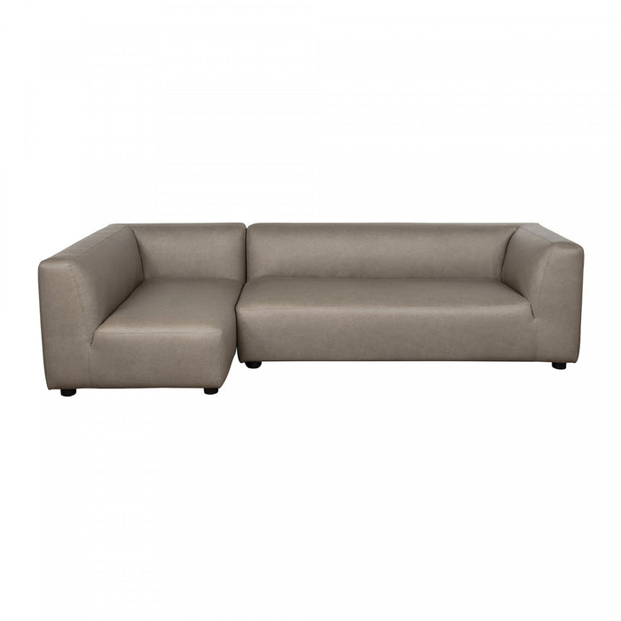 Canape sectionnel moderne contemporain Lukas 2 pieces, 300 cm, angle gauche, coloris taupe