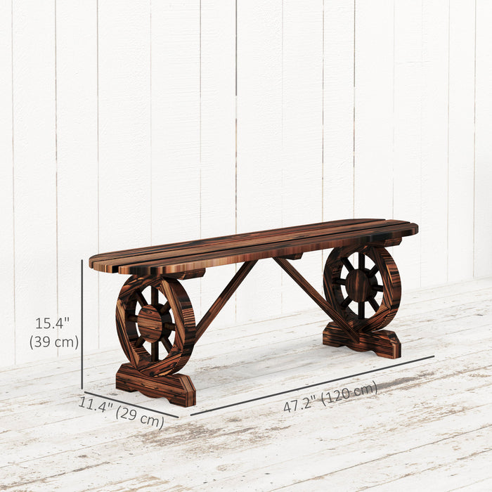 Outsunny Banc D'exterieur Pour 2 Personnes, Banc De Jardin En Bois