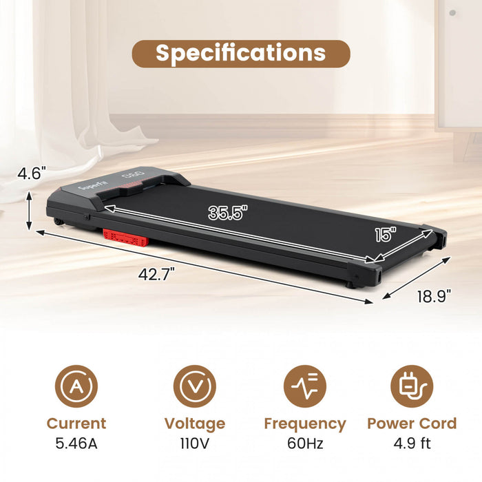 Superfit Walking Pad 2.5hp Sous Tapis Roulant De Bureau Avec Telecommande App-active Pour La Maison