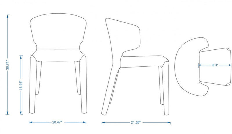 Chaise de salle a manger rembourree Conrad style milieu du siecle en gris - Lot de 4