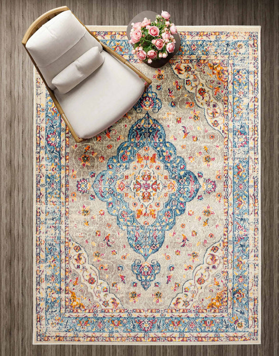 Tapis Traditionnel Daria 5'0\" x 8'0\" en Gris