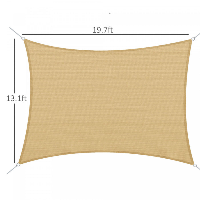 Voile D'ombrage Rectangulaire 4x6m Toile Solaire Sable