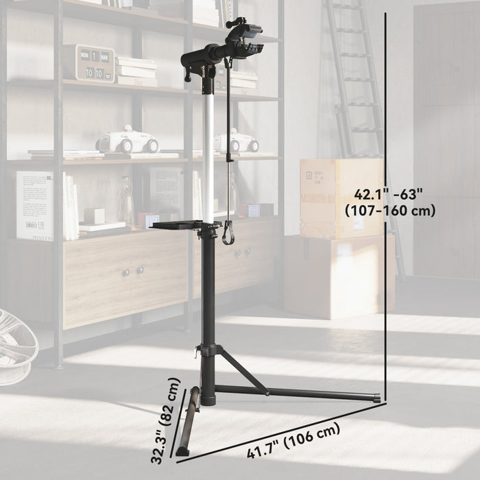 Homcom Support De Reparation De Velo (max 88 Lb), Reglable, Pliable