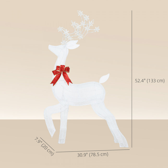 Outsunny Renne de Noel illumine 4,3 pieds, decoration de Noel illuminee