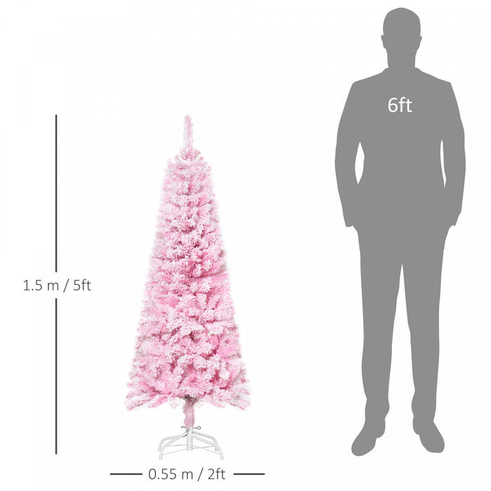 Homcom Arbre De Noel Artificiel Floque De Neige De 5 Pieds