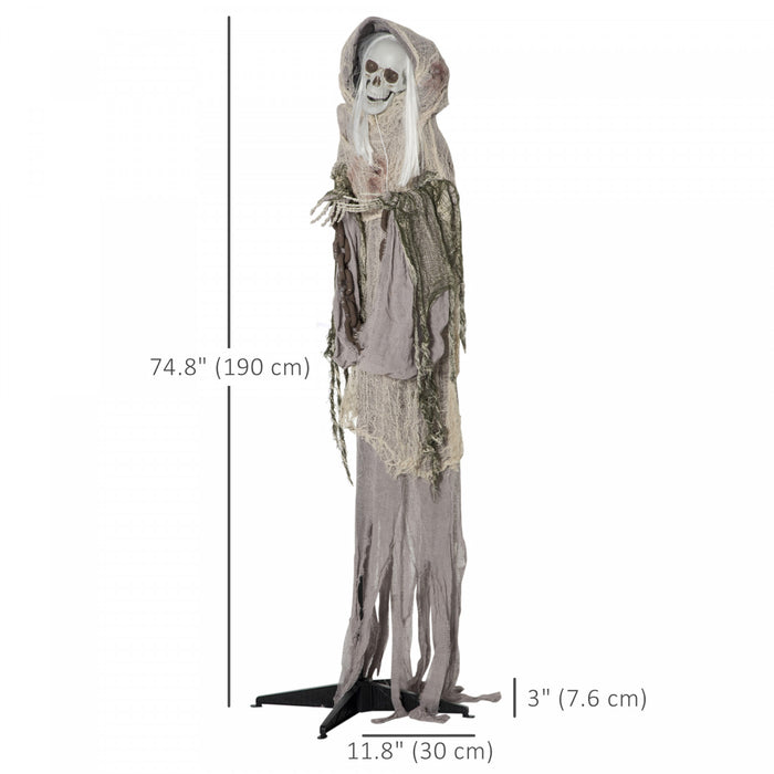 Outsunny Sorciere Squelette Animee 6pi, Decorations D'halloween