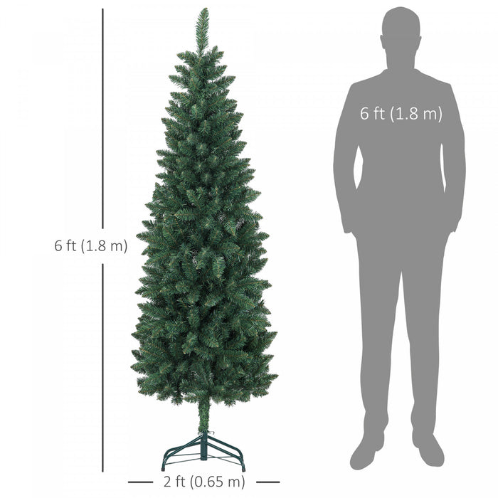 Homcom Arbre De Noel Artificiel De 6pi De Haut Avec Base En Acier, Vert