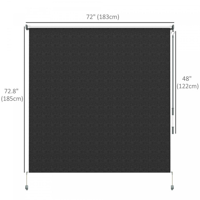 Outsunny Store Enrouleur Exterieur, Store De Porte Patio 6'x6', Noir