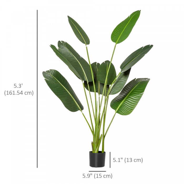 HOMCOM Bananier artificiel 1,5 m en pot pour interieure et exterieure