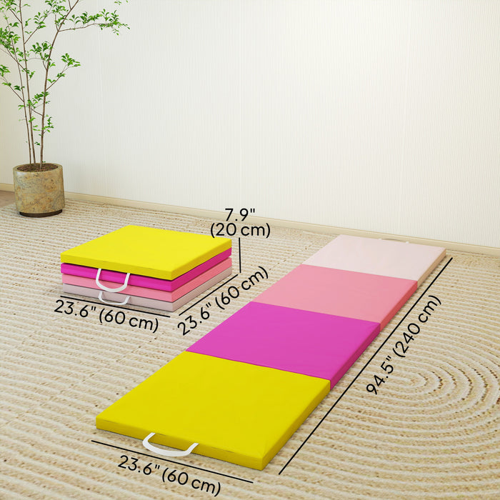 Soozier Tapis de gymnastique pliable de 8pi avec poignees de transport