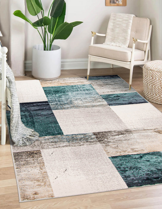Carpette Rylie bleu sarcelle - 5 pi 0 po x 8 pi 0 po