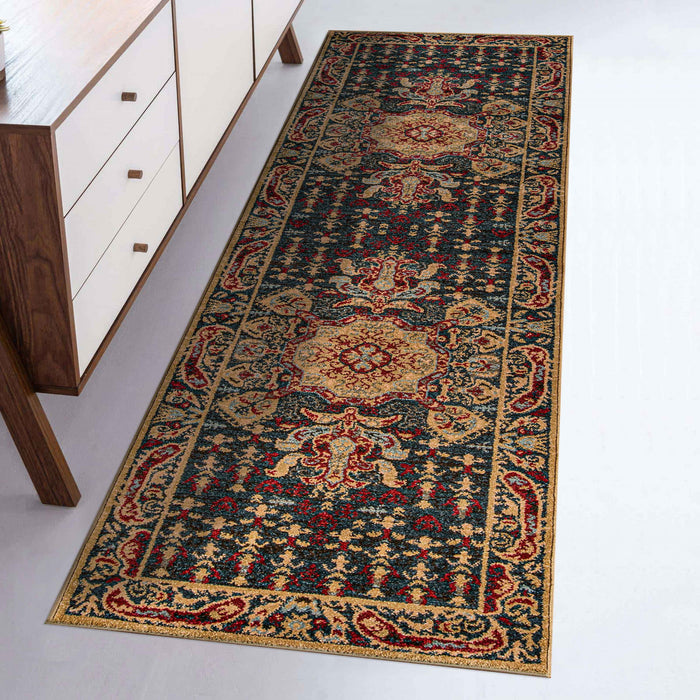 Tapis Traditionnel Sofia 2'3\" x 7'6\" en Bleu