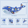 Qaba Whale Activity Wall Busy Board, 13 in 1 Montessori Sensory Wall Panel, Learning Activity Center for Toddler Playroom Nursery, Educational Toys for Boys Girls 2+, Blue