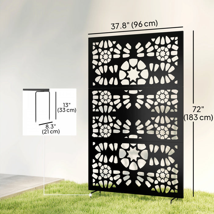 Outsunny Ecran d'intimite exterieur en metal de 72\" x 38\", noir