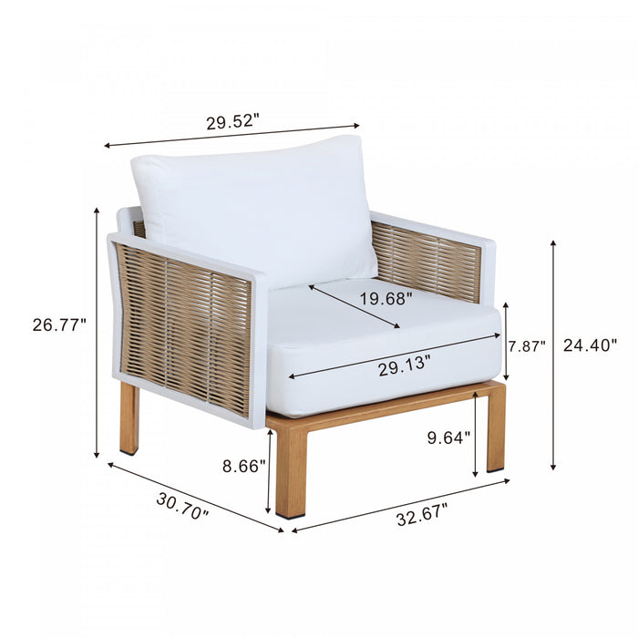 Ensemble de conversation moderne Vine 4 pieces en blanc
