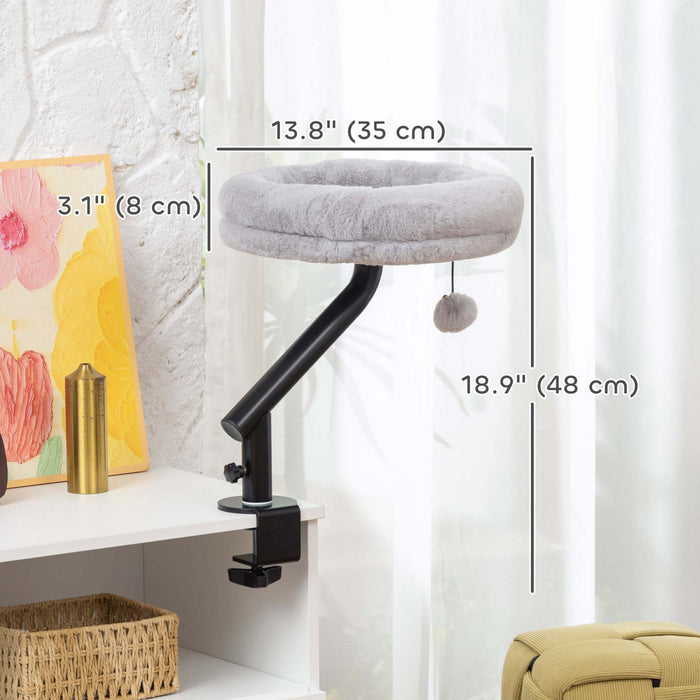 Lit de bureau pour chat, hauteur ajustable rotative a 360°