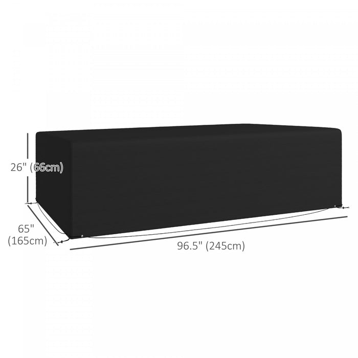 Outsunny Housse Pour Meubles De Patio Exterieur, Impermeable, Noir