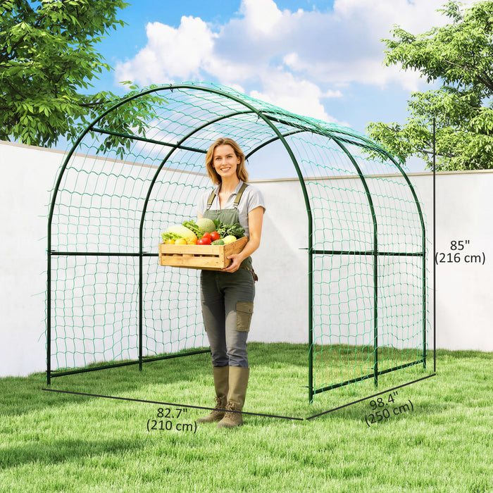 Outsunny Treillis en Arc de Jardin, Treillis pour Concombres de 2,16 m de Haut avec Filet