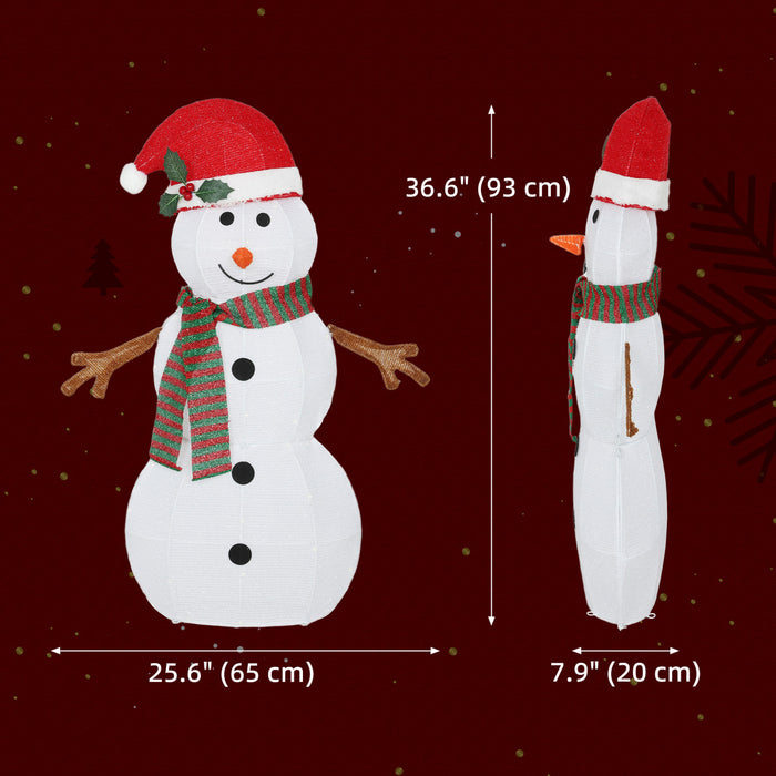 Outsunny Bonhomme de neige lumineux, decoration de Noel exterieure avec LED