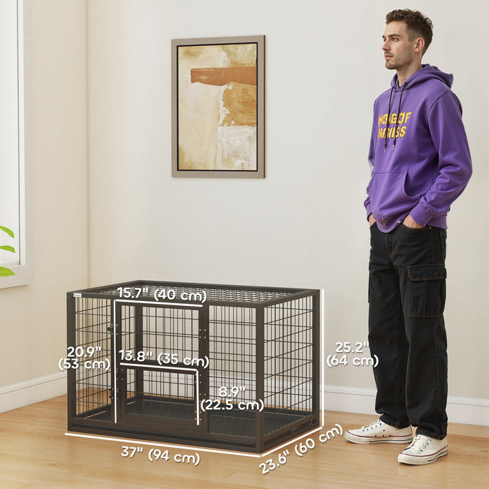 Cage Robuste pour Chien de 94 cm, Chenil Metallique avec Plateau