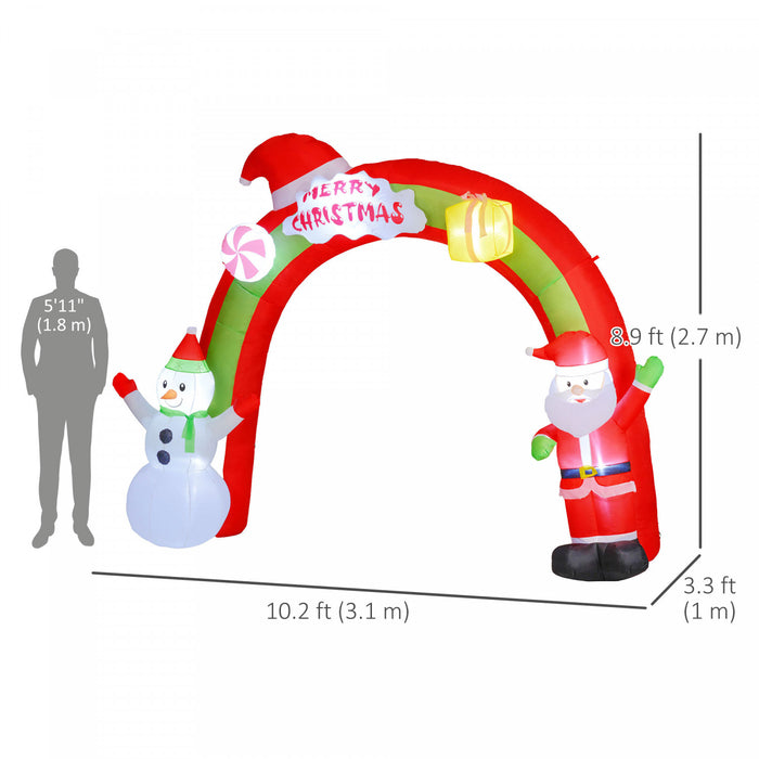 Outsunny Arche gonflable de Noel Outsunny de 10 pi avec lumieres LED