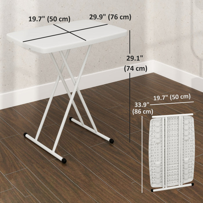 Outsunny Table D'appoint De Patio Portable, Table D'appoint Reglable, Blanc