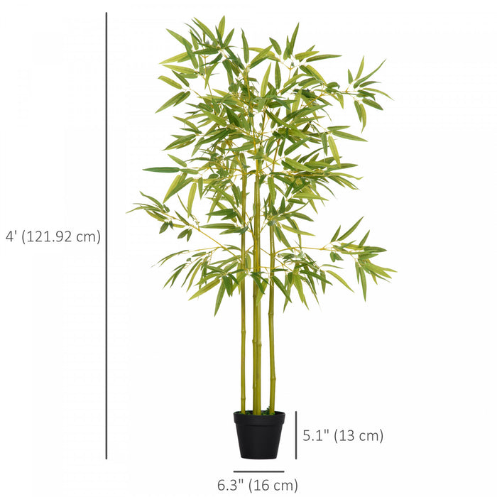 Outsunny 4' Bambou Artificiel Faux Plante Decoration Interieure Exterieure