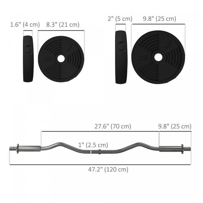 Soozier Ensemble de poids reglable avec barre de curl 50lb