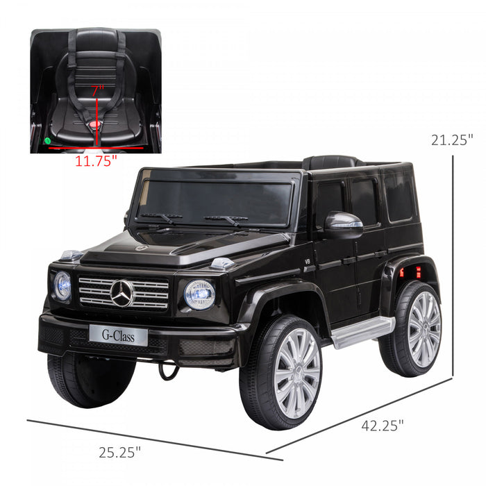 Aosom Jouet Electrique Mercedes Benz G500 Pour Enfants A Piles 12v Compatible Avec Telecommande Parentale Musique Allume Des Roues De Suspension Mp3