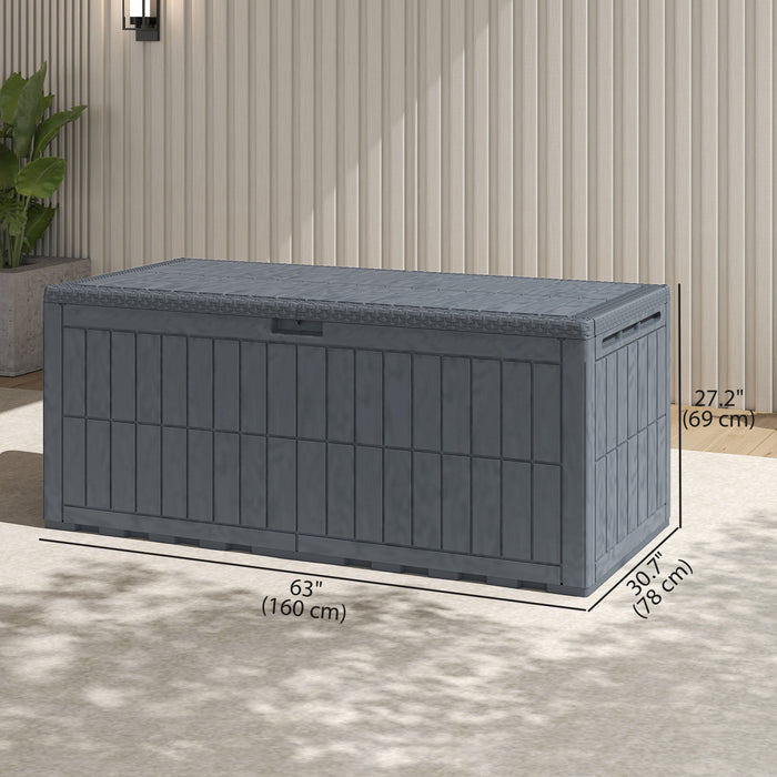 Outsunny Coffre de Rangement en Resine 220 Gallons, Verrouillable