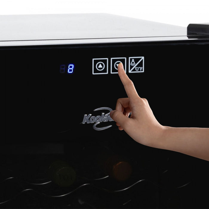 Cellier Koolatron pour 20 bouteilles de vin avec porte en verre miroir