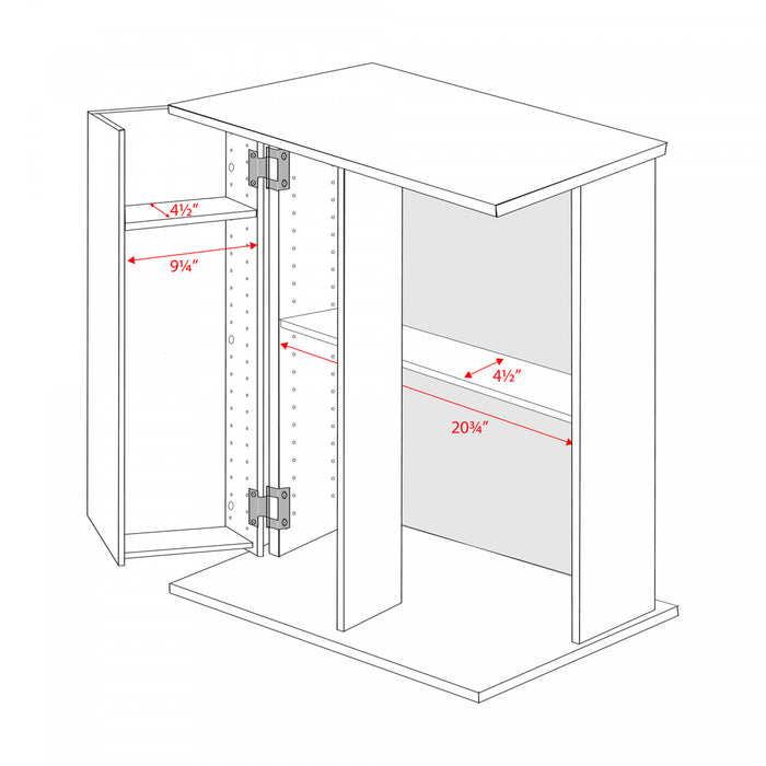 Armoire de rangement multimédia verrouillable - noire