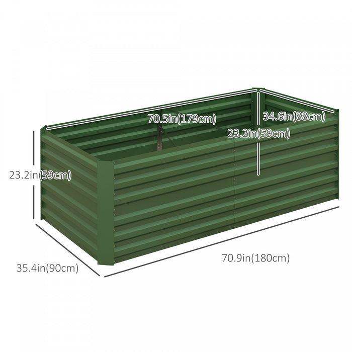 Outsunny Jardiniere Surelevee En Metal Avec Tiges Renforcees, Vert