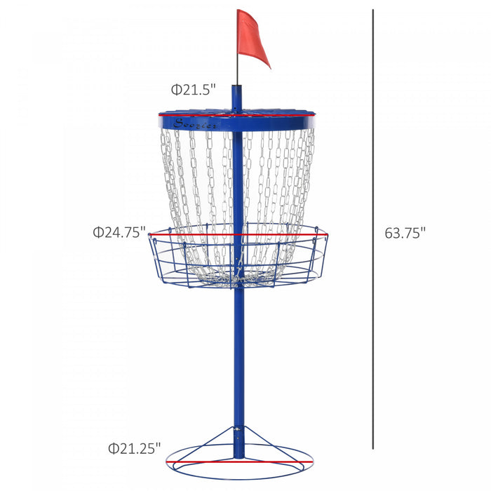 Soozier Panier d'entrainement portable a 24 chaines pour support, bleu