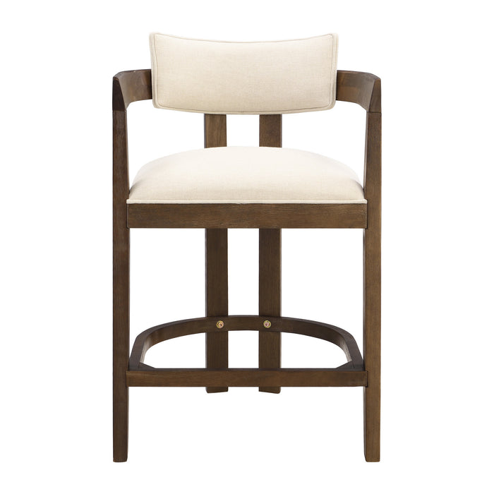 Lucas Ensemble de 2 tabourets de bar en bois de caoutchouc de 26\" avec assise rembourree, noyer