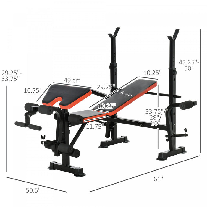 Banc De Musculation Reglable Soozier Avec Support D'halteres Pour Developper Les Jambes Pour L'halterophilie Et La Musculation Station D'entrainement Multifonctionnelle