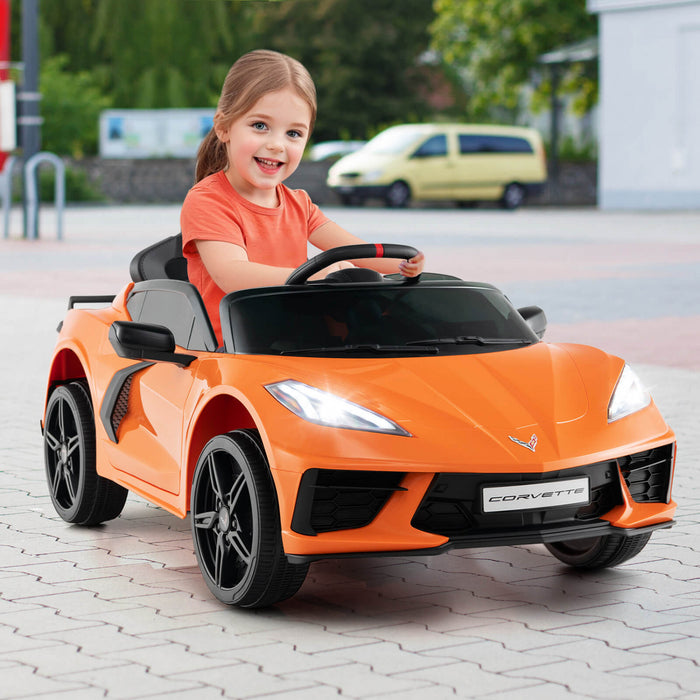 Costway 12v Electrique Enfants Ride On Car Avec Telecommande Connection Sans Fil Lumieres Orange