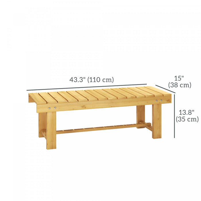 Banc De Jardin Double En Bois Naturel Outsunny 43,25 Po