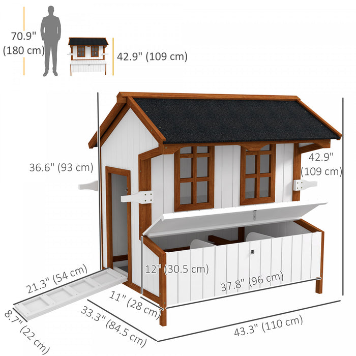 Poulailler en Bois 120 cm avec Nichoir
