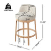 Amelia Ergonomic Rubberwood Counter Height Bar Stool Set of 2 with Upholstered Fabric,Natural | Amelia – Lot de 2 tabourets de bar de hauteur comptoir ergonomiques en bois d’hevea avec revetement en tissu, finition naturelle