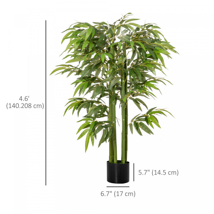 HOMCOM Bambou artificiel de 1,2 m, fausse plante en pot interieur